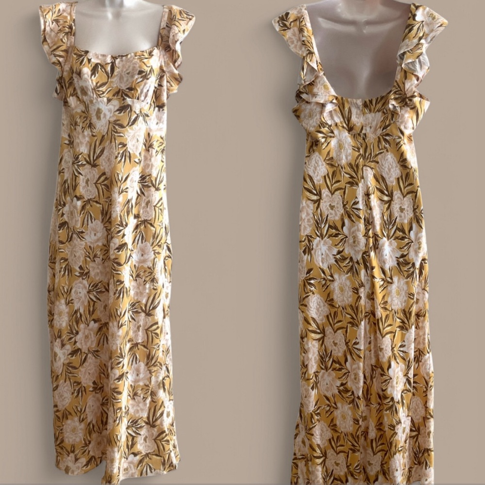 NEW Madewell Angelina Slip Dress Chamomile Tea Yellow Floral Print Womens 12 NWT - Picture 6 of 15